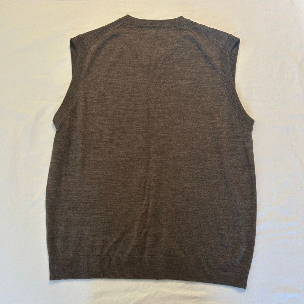Turnbury Brown Sweater Vest L 100% Extra Fine Merino Wool - Picture 5 of 6